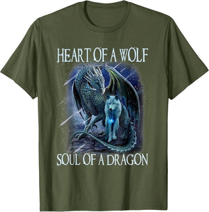 Heart of Wolf Soul of A Dragon - Cool Dragon - Wolf Warrior
