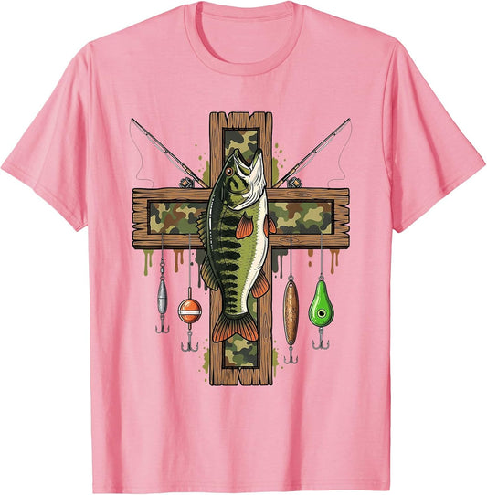 Hunting Fishing Faith Christian Camo Bass Fishing Fisherman