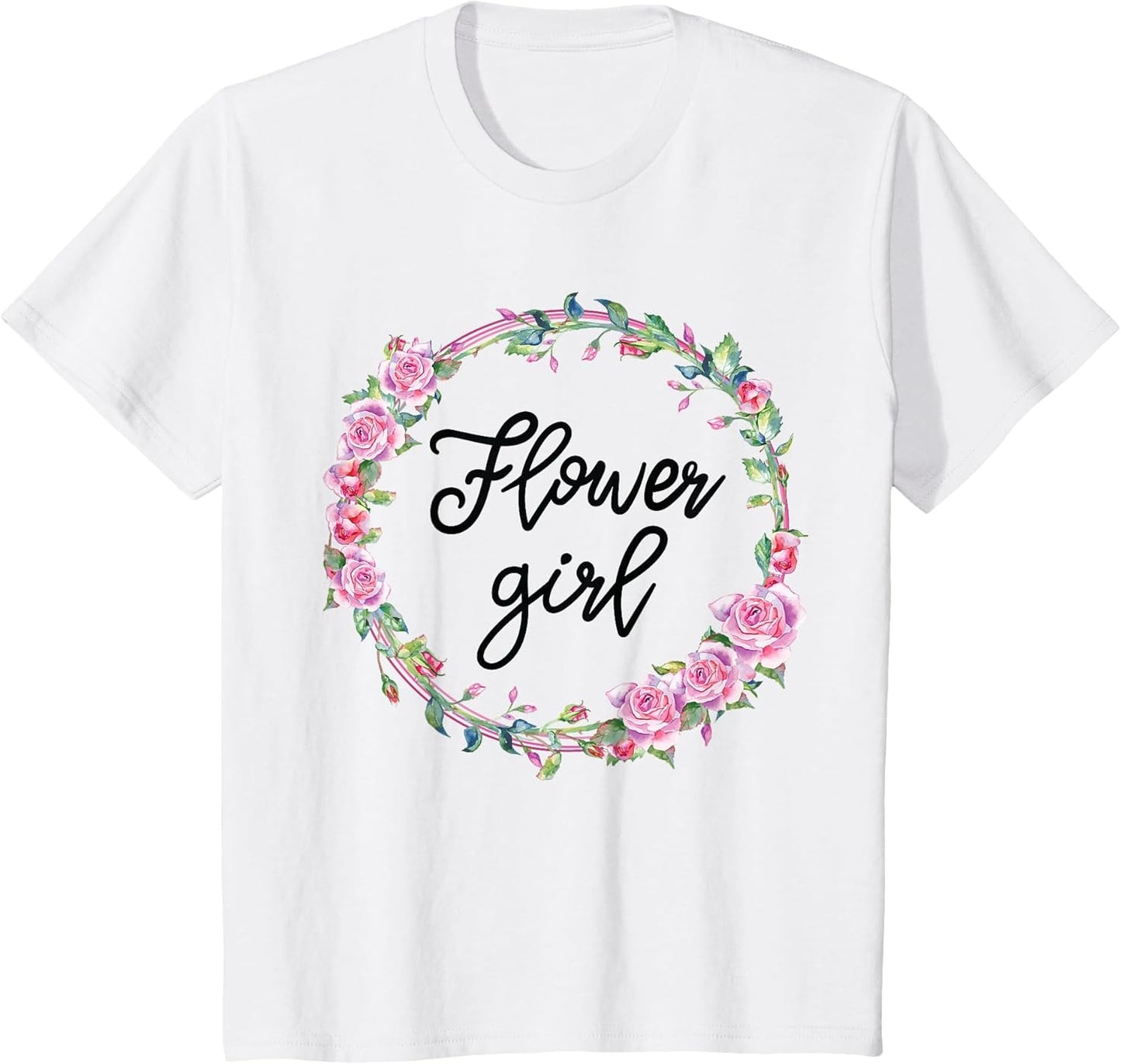 Kids Flower Girl Shirt Floral Wedding Matching Bridal Party
