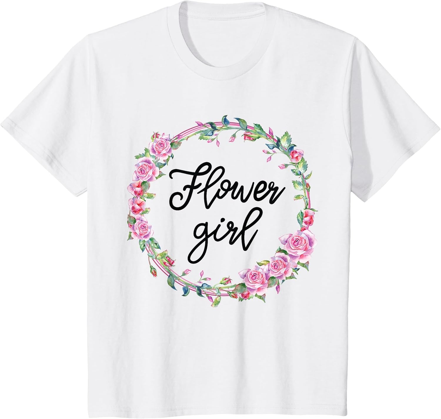 Kids Flower Girl Shirt Floral Wedding Matching Bridal Party