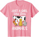 Cow Dog Chicken Cat Just a Girl Who Loves Animals