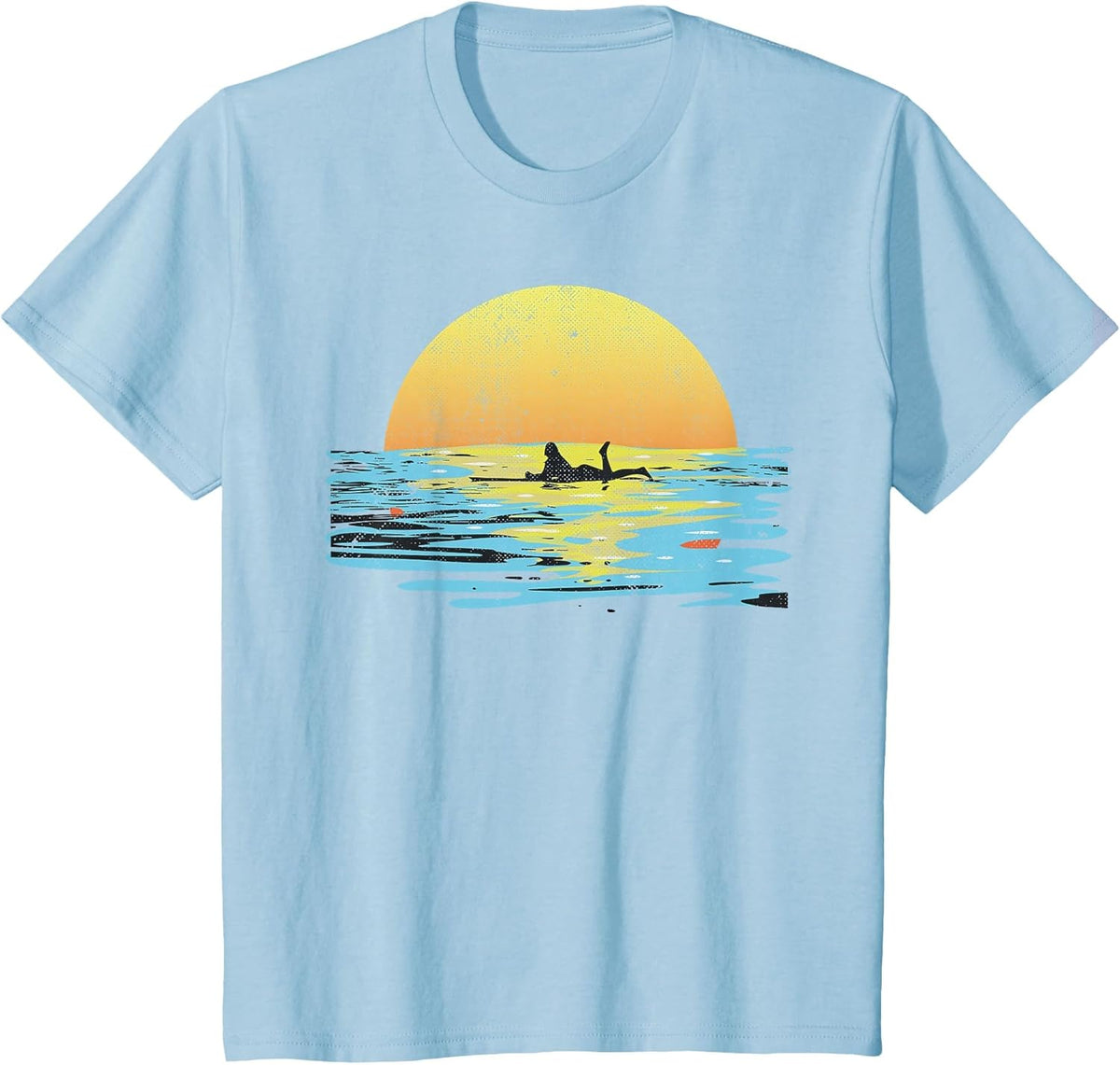 Retro Vintage Surfer Girl at Sunset, Distressed
