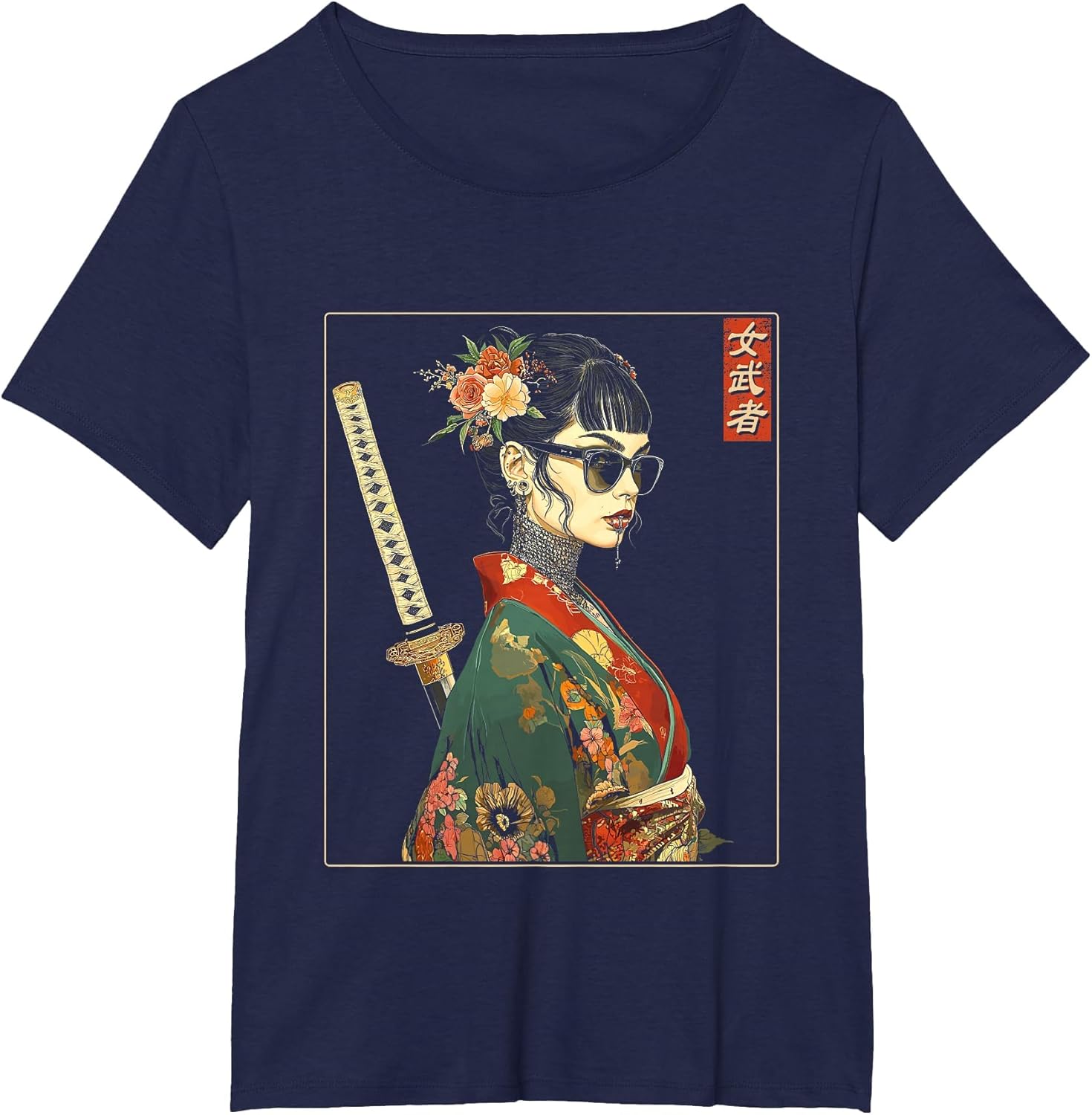 Japanese Gothic Samurai Art Woman with Katana Sword