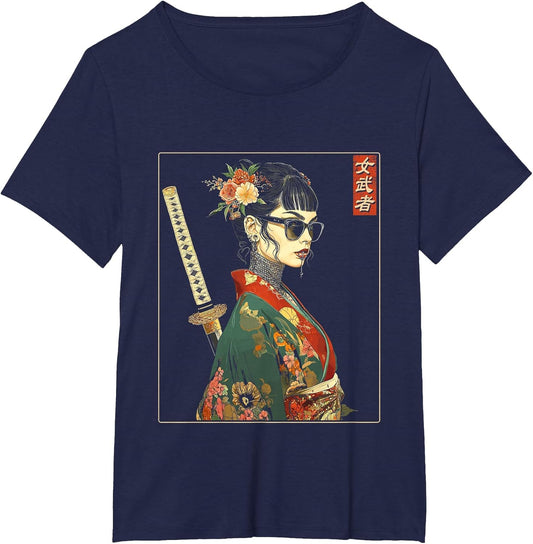Japanese Gothic Samurai Art Woman with Katana Sword