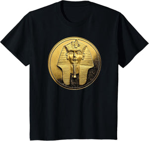Black Ancient Egyptian Golden Pharoah Coin King TUT