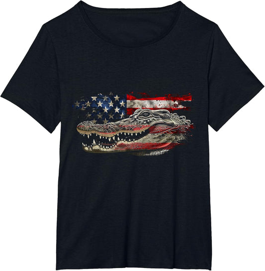 Alligator American Flag Gator Hunter Reptile Patriotic