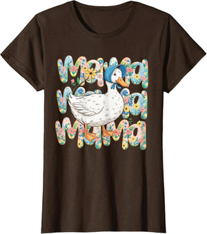Floral Mama Goose Boho Flower Happy Mother's Day Duck Mama