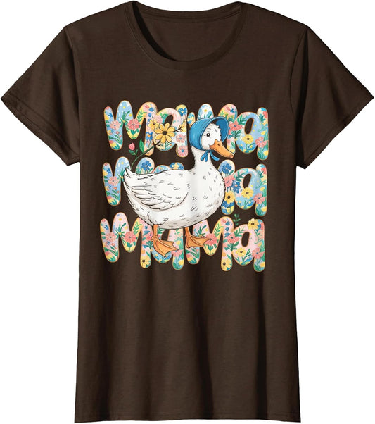 Floral Mama Goose Boho Flower Happy Mother's Day Duck Mama