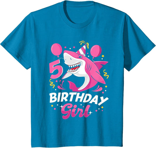 5th Birthday Girl Shark Lovers Ocean Theme Party 5 Years Old