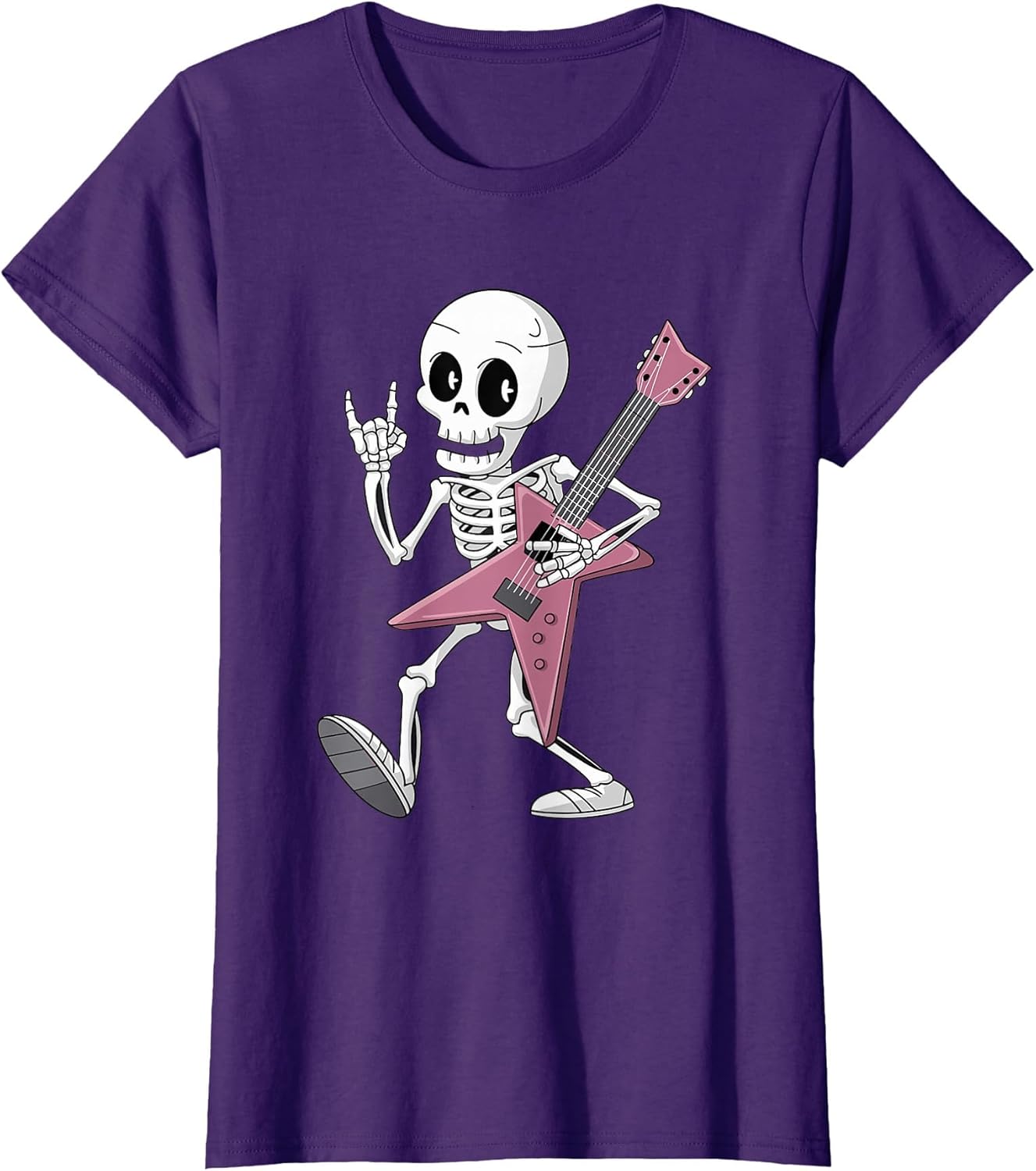 Skeleton Skull Guitar Rock On Heavy Devil Horns Music