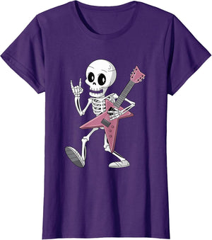 Skeleton Skull Guitar Rock On Heavy Devil Horns Music