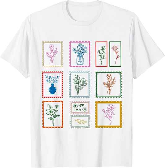 Floral Postage Stamp Aesthetic Botanical Flower Cottagecore