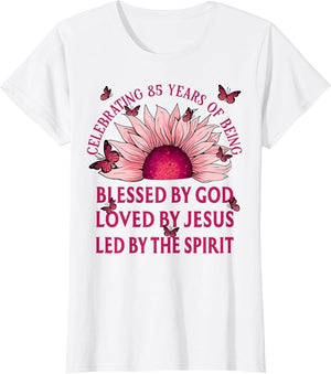 Blessed by God for 85 Years Pink Sunflower Birthday