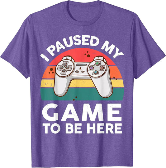 Funny I Paused My Video Game to Be Here Kids Youth Boy Gamer