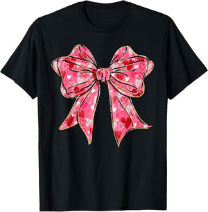 Cute Valentine Red Heart Coquette Bow Women Kids Girl