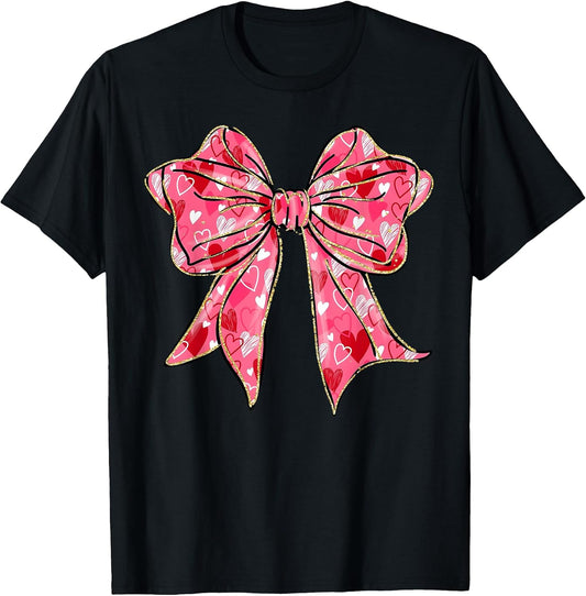 Cute Valentine Red Heart Coquette Bow Women Kids Girl