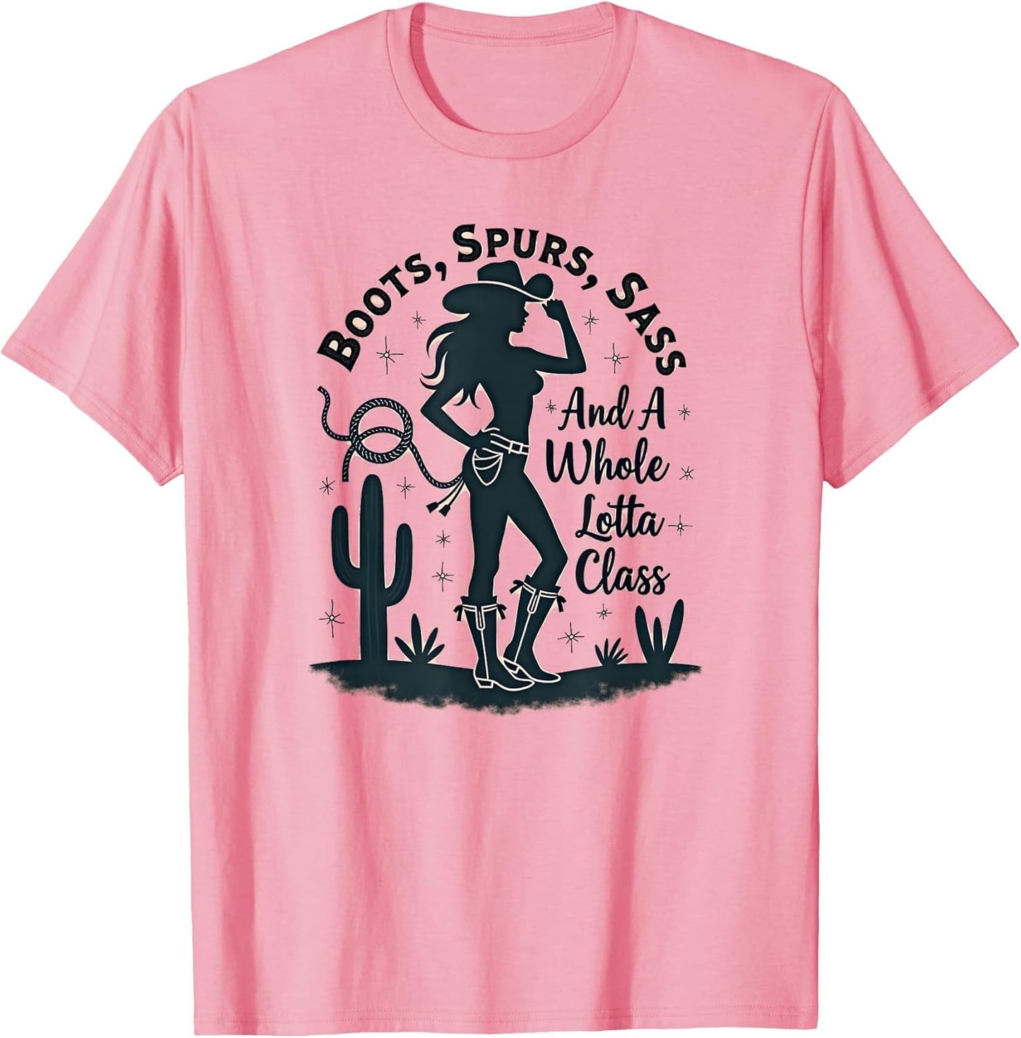 Cowgirl Boots Spurs Sass Class Western Graphic