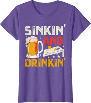 Sinkin' and Drinkin' - Funny Cornhole Playing Beer Drinking