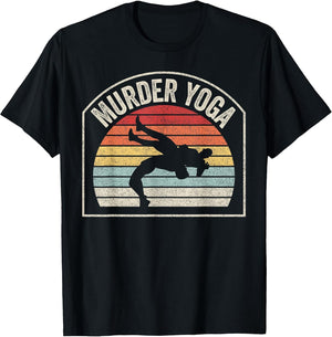 Retro Vintage Wrestling Murder Yoga Funny