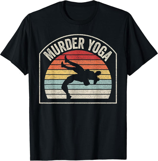 Retro Vintage Wrestling Murder Yoga Funny