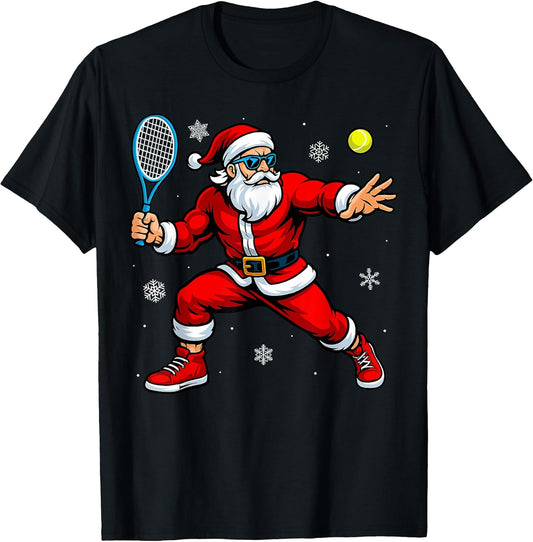 Santa Playing Tennis Xmas Funny Christmas Tennis Santa