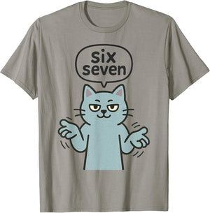 67 Six Seven 6-7 Cat - Funny Gaming Slang Brainrot Meme