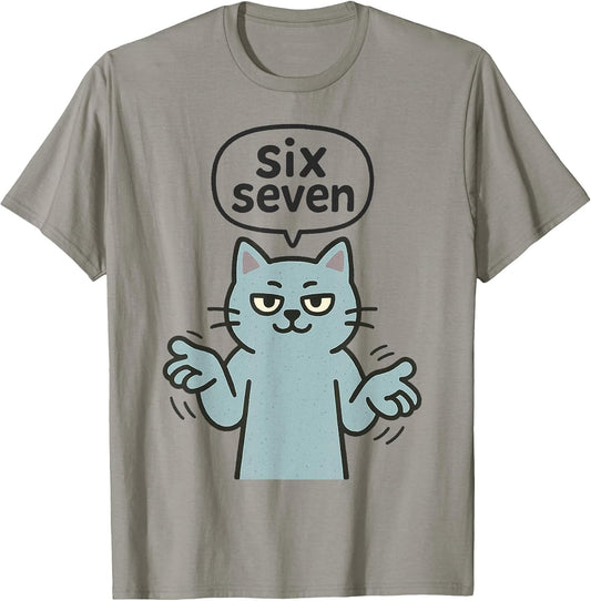 67 Six Seven 6-7 Cat - Funny Gaming Slang Brainrot Meme