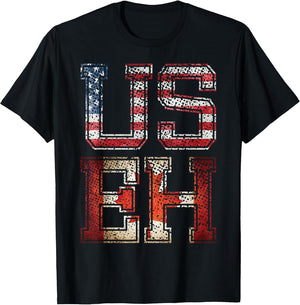 US EH America Canada Flag Retro Funny American Canadian