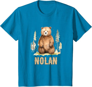 Kids Nolan Name Woodland Themed Baby Boy Toddler Cute Fun