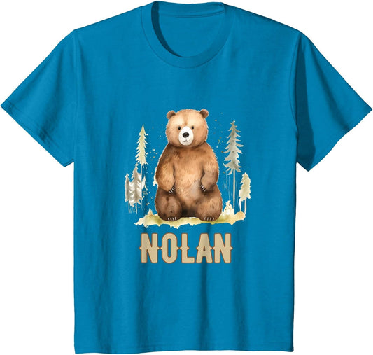 Kids Nolan Name Woodland Themed Baby Boy Toddler Cute Fun