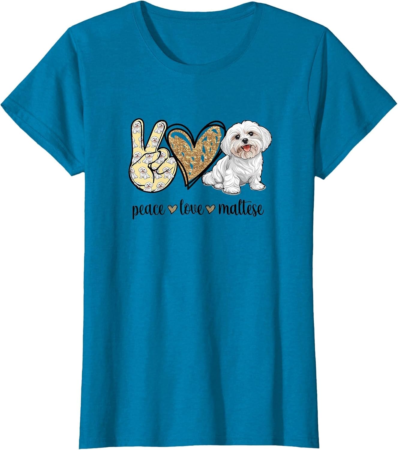 Girls Cute Funny Peace Love Maltese Lover