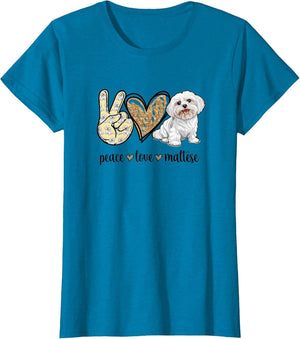 Girls Cute Funny Peace Love Maltese Lover