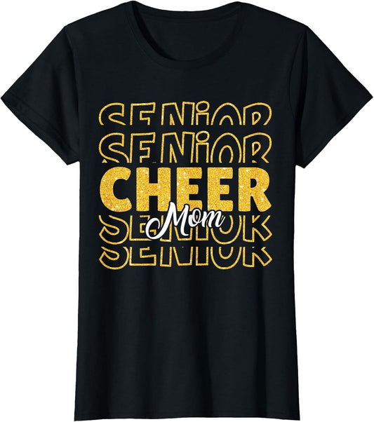 Cheerleading Senior Mom Cheer Mom Cheerleader Black Gold