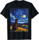 Van Gogh Starry Night Painting Chocolate Retriever Dog