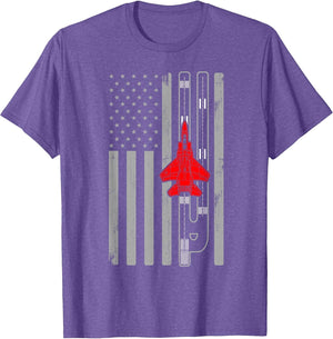 F-15 Eagle Fighter Jet Plane American Flag F15