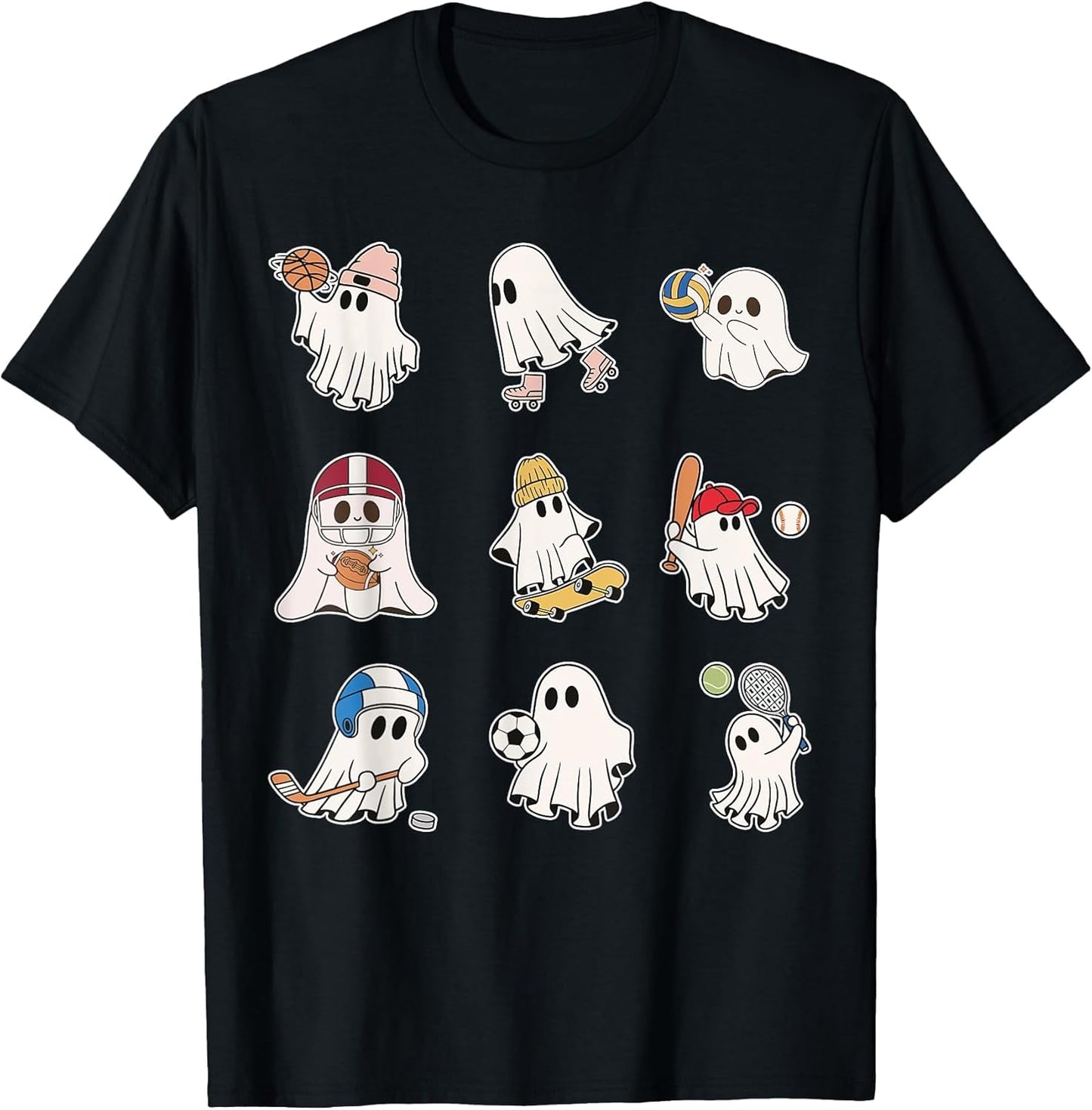Sports Ghost Halloween Ghost Basketball Baseball Volleyball