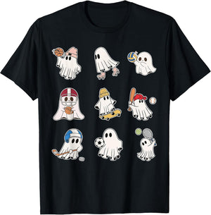 Sports Ghost Halloween Ghost Basketball Baseball Volleyball