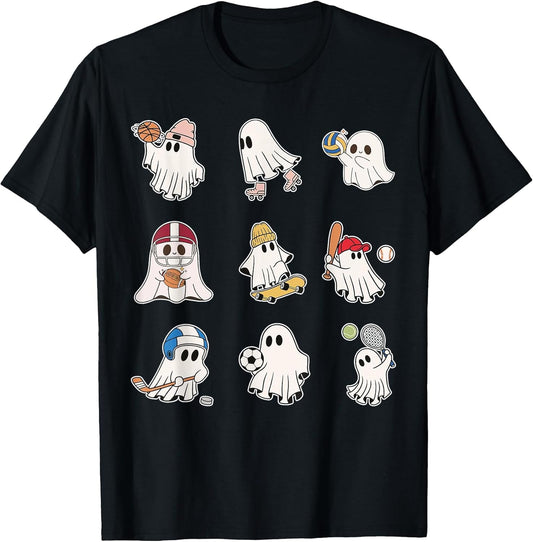 Sports Ghost Halloween Ghost Basketball Baseball Volleyball