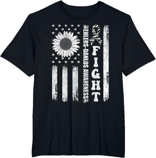 Fight Ehlers Danlos Awareness Shirts, American Flag EDS