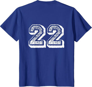 Number 22 Sports Jersey Player #22 Fan Back Print Vintage