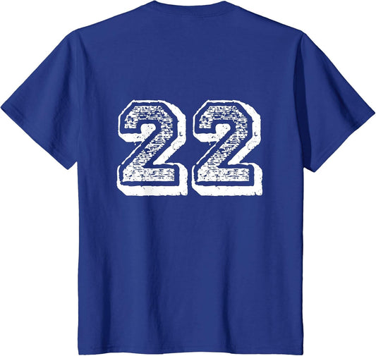 Number 22 Sports Jersey Player #22 Fan Back Print Vintage