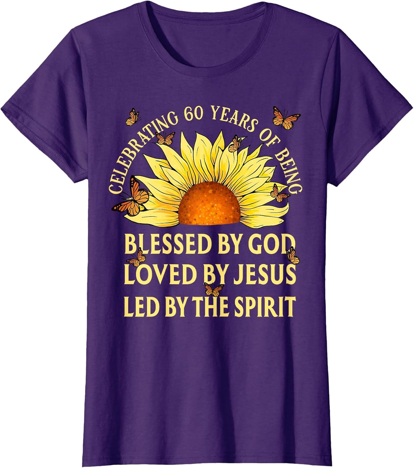 Blessed by God for 60 Years Yellow Sunflower Birthday