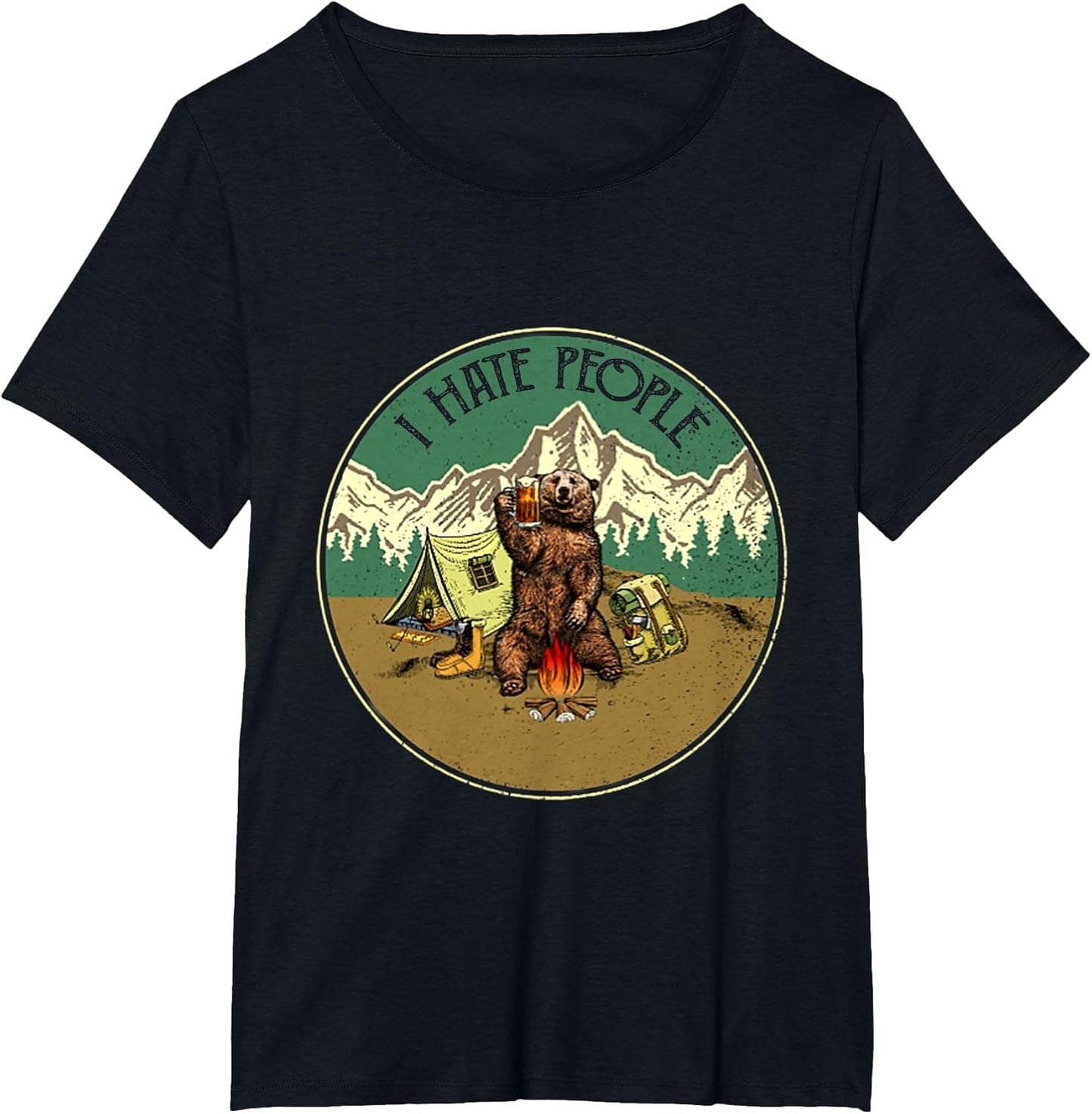 I Hate People Funny Bear Drinking Camper