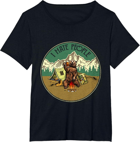 I Hate People Funny Bear Drinking Camper
