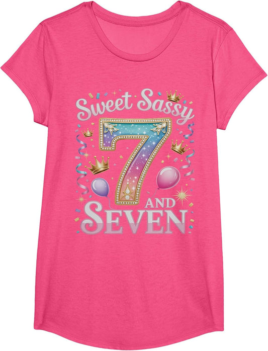 7 Years Sweet Sassy and Seven Girl Outfit 7th Birthday
