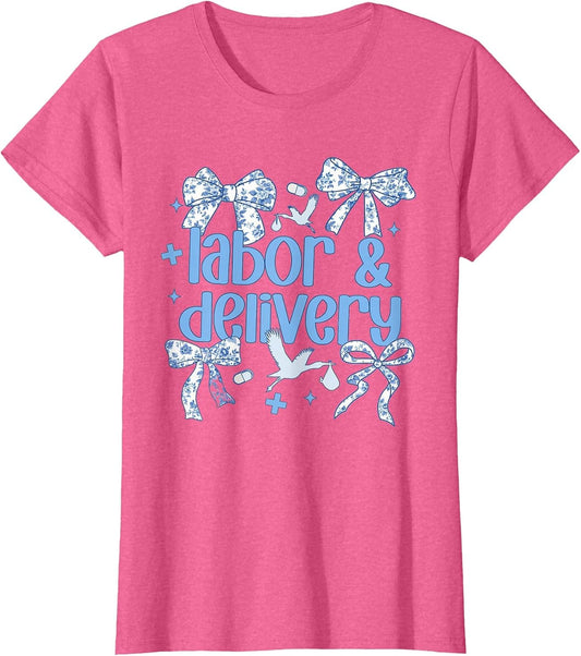 Labor and Delivery Nurse Blue Toile Nurse Stork Squad OB