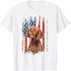 Distressed Vizsla American Flag Patriotic Dog