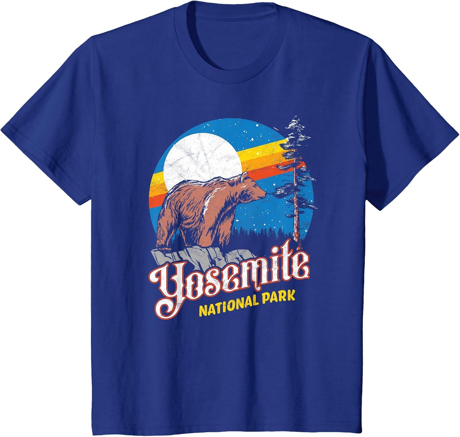 Vintage Yosemite Bear & Night Sky Retro 80's Style Graphic