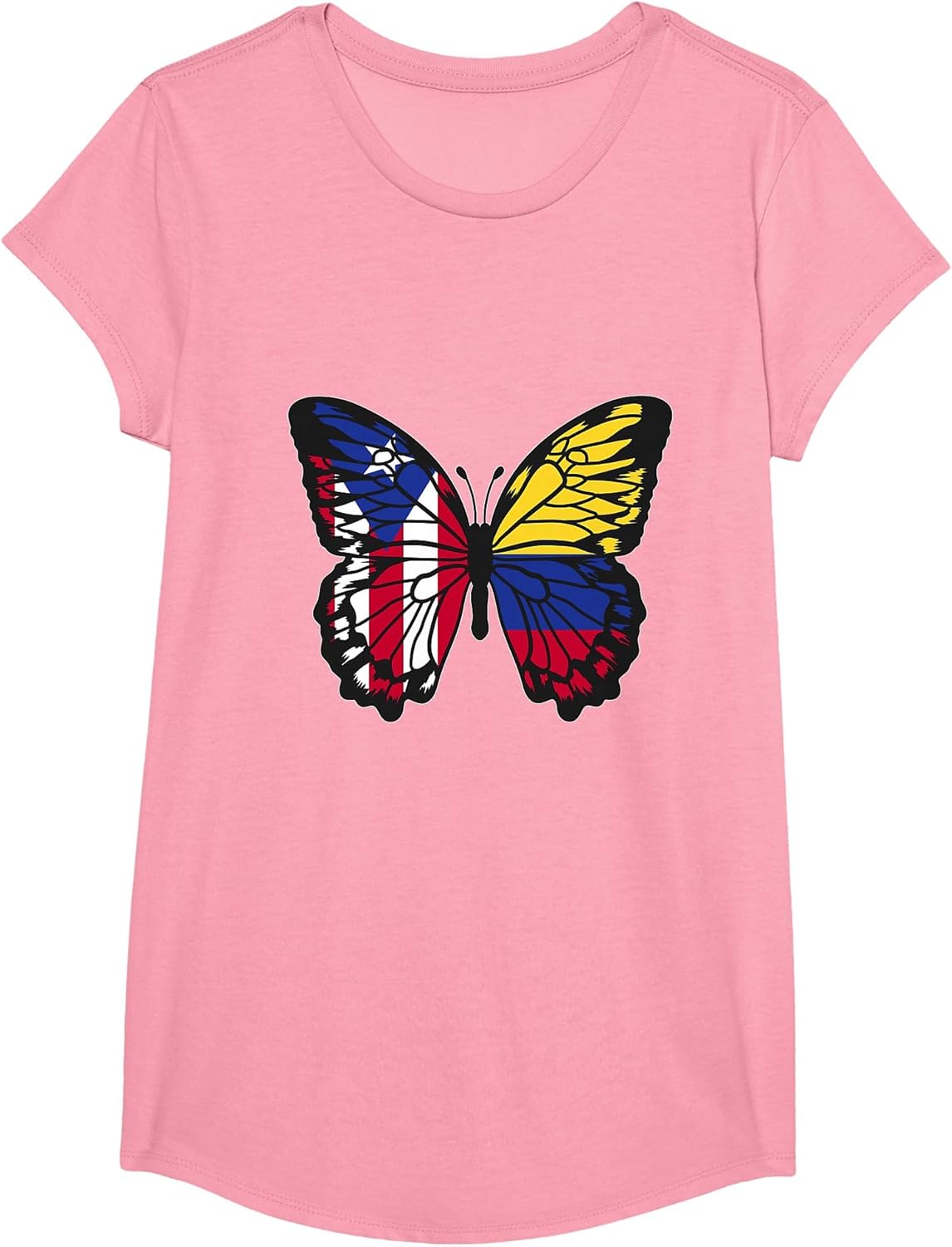 Puerto Rico & Colombia Mix Butterfly Half Boricua Colombian