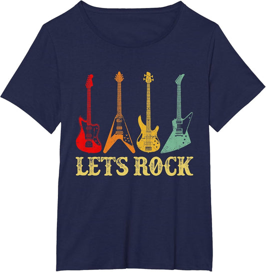 Vintage Retro Lets Rock Rock n Roll Guitar